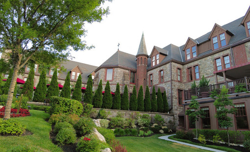 The Abbey Inn & Spa hotel in Hudson Valley New York. A castle-like hotel.